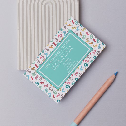 Cute Numbers Pattern - Substitutionale leraar/Tuto Visitekaartje
