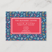 Cute Numbers Pattern - Substitutionale leraar/Tuto Visitekaartje (Voorkant)