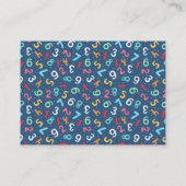 Cute Numbers Pattern - Substitutionale leraar/Tuto Visitekaartje (Achterkant)