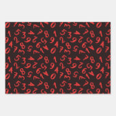 Cute Numbers White Red Black Pattern wiskunde Inpakpapier Vel (Voorkant)