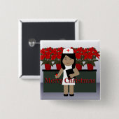 Cute Nurse 1 Kerstmis-Button Vierkante Button 5,1 Cm (Voorkant /achterkant)