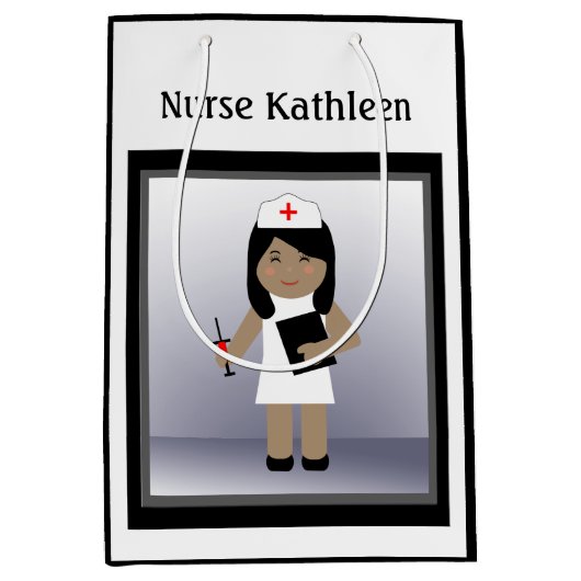 Cute Nurse 1 Med Gift Bag Medium Cadeauzakje (Voorkant)