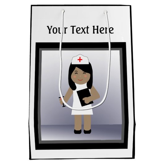 Cute Nurse 1 Med Gift Bag Medium Cadeauzakje (Achterkant)