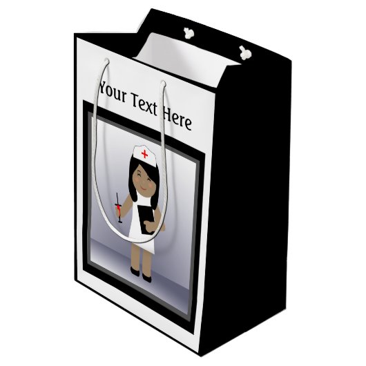 Cute Nurse 1 Med Gift Bag Medium Cadeauzakje (Achterkant Gekanteld)