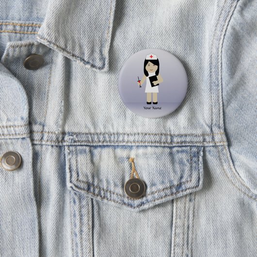 Cute Nurse 2 Custom Button (In situ)