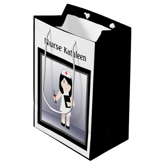 Cute Nurse 3 Med Gift Bag Medium Cadeauzakje (Voorkant Gekanteld)