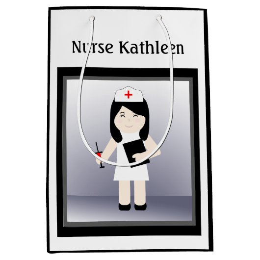 Cute Nurse 3 Med Gift Bag Medium Cadeauzakje (Voorkant)