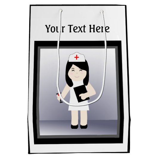 Cute Nurse 3 Med Gift Bag Medium Cadeauzakje (Achterkant)