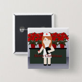 Cute Nurse 5 Kerstmis Button (Voorkant /achterkant)