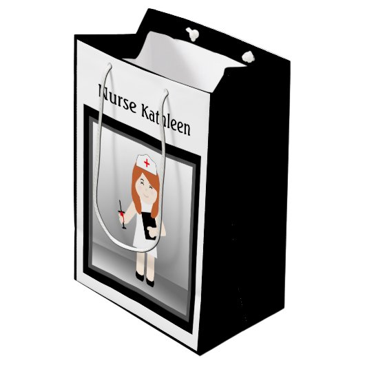 Cute Nurse 5 Med Gift Bag Medium Cadeauzakje (Voorkant Gekanteld)