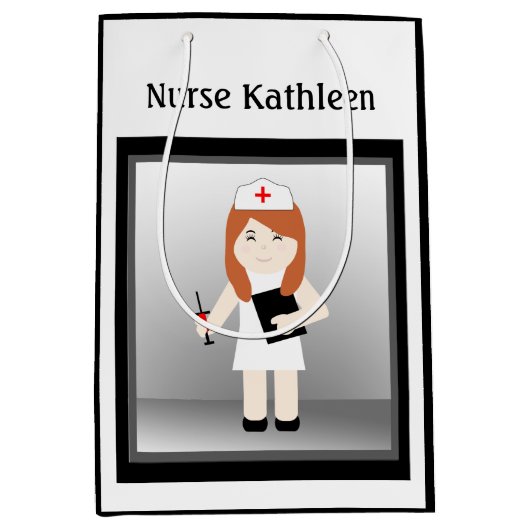 Cute Nurse 5 Med Gift Bag Medium Cadeauzakje (Voorkant)