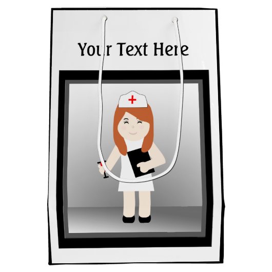 Cute Nurse 5 Med Gift Bag Medium Cadeauzakje (Achterkant)