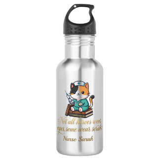 Cute Nurse Calico Cat Personalized gift Waterfles