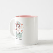 Cute Nurse Coffee Mug Gift Tweekleurige Koffiemok (Voorkant links)