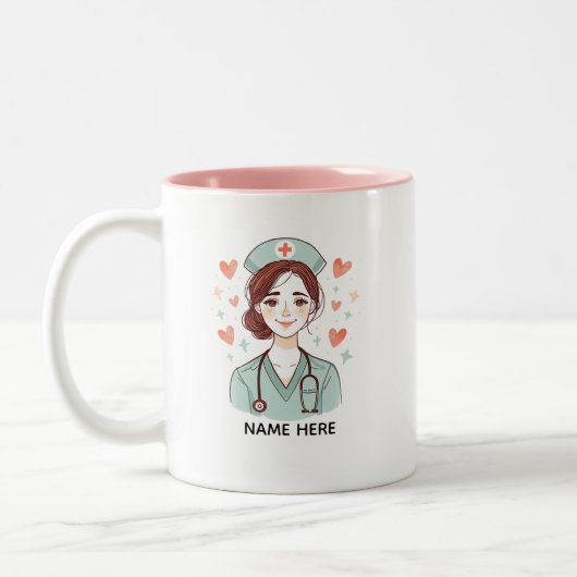 Cute Nurse Coffee Mug Gift Tweekleurige Koffiemok (Links)