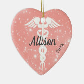 Cute Nurse Doctor Gepersonaliseerd Kerst van het h Keramisch Ornament (Rechts)