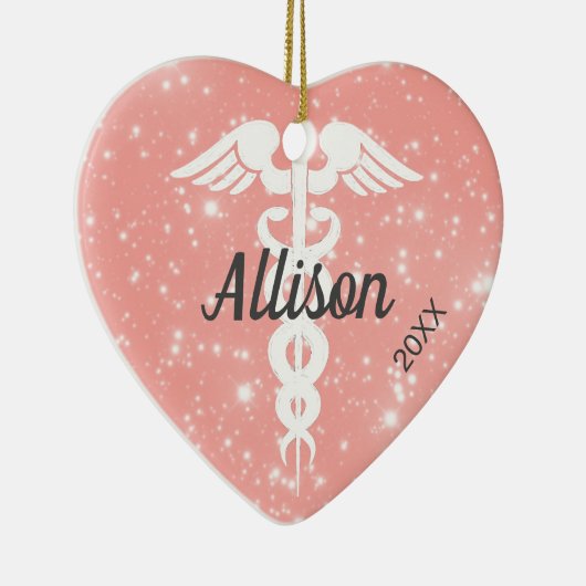 Cute Nurse Doctor Gepersonaliseerd Kerst van het h Keramisch Ornament (Rechts)