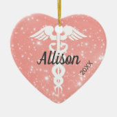 Cute Nurse Doctor Gepersonaliseerd Kerst van het h Keramisch Ornament (Voorkant)