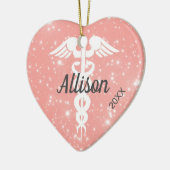Cute Nurse Doctor Gepersonaliseerd Kerst van het h Keramisch Ornament (Links)