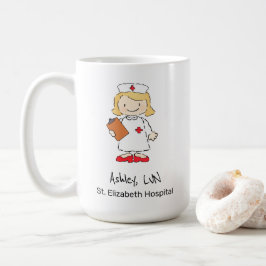 Cute Nurse Doctor Gepersonaliseerde Cartoon Koffiemok