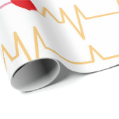 Cute Nurse EKG Pattern Heart Cardiogram Surgeon Cadeaupapier (Rol Hoek)