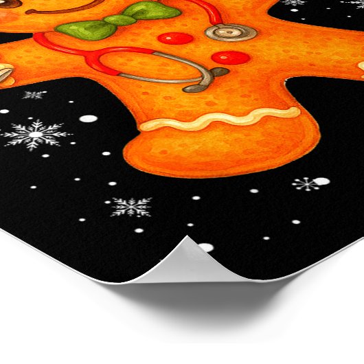 Cute Nurse Gingerbread Pjs Christmas Xmas Nurse Rn Poster (Hoek)