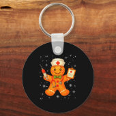 Cute Nurse Gingerbread Pjs Christmas Xmas Nurse Rn Sleutelhanger (Voorkant)