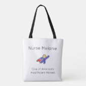 Cute Nurse Healthcare Hero Canvas tas (Achterkant)