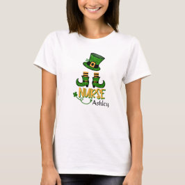Cute Nurse Leprechaun voegen naam Vrouwen T-Shirt 