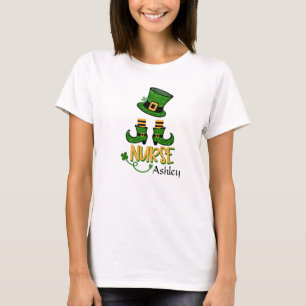 Cute Nurse Leprechaun voegen naam Vrouwen T-Shirt