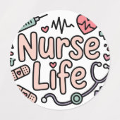 Cute Nurse Life Labels – Pastel Kawaii Medical  (Design 2)