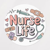 Cute Nurse Life Labels – Pastel Kawaii Medical  (Design 1)
