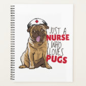Cute Nurse Loves Pugs RN Dog Mam Gift - Funny Pug Planner (Voorkant)