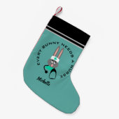 Cute Nurse Medical Health Bunny Personalized Kleine Kerstsok (Voorkant (Hangend))