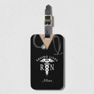 Cute Nurse Medical Scrub Top Persoonlijk Bagagelabel