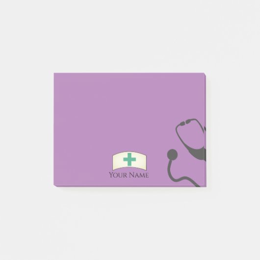 Cute Nurse Medical Stethoscope Personalized Sticky Post-it® Notes (Voorkant)