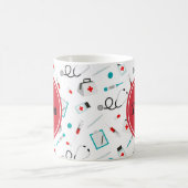 Cute Nurse Monogram voeg de naam koffie mok toe (Center)