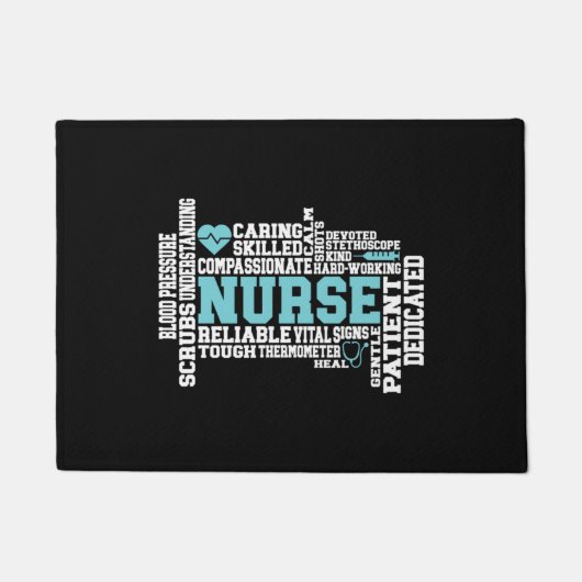 Cute Nurse RN LVN Nursing School Medical Deurmat (Voorkant)