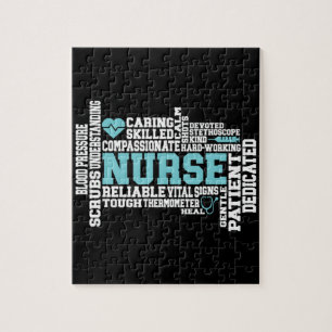 Cute Nurse RN LVN Nursing School Medical Legpuzzel