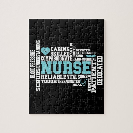 Cute Nurse RN LVN Nursing School Medical Legpuzzel (Verticaal)
