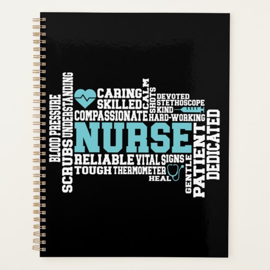 Cute Nurse RN LVN Nursing School Medical Planner (Voorkant)