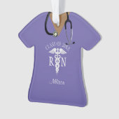 Cute Nurse Scrub Top Paars Personalized Ornament (voorkant)
