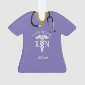 Cute Nurse Scrub Top Paars Personalized Ornament (achterkant)