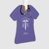 Cute Nurse Scrub Top Paars Personalized Ornament (voorkant)