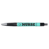 Cute Nurse Stethoscope Bright Turquoise Name Pen (Voorkant)