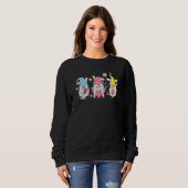 Cute Nurse Stethoscope Bunny Gnome Rabbit Eggs Eas Trui (Voorkant volledig)