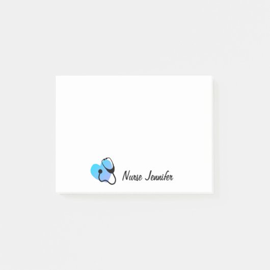 Cute Nurse Stethoscope Heart Personalized Post-it® Notes (Voorkant)