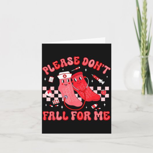 Cute Nurse Valentine Non Slip Socks Please Don't F Kaart (Voorkant)