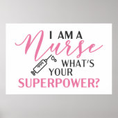 Cute Nurse word art decor poster (Voorkant)
