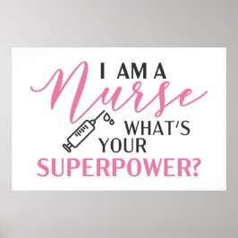 Cute Nurse word art decor poster